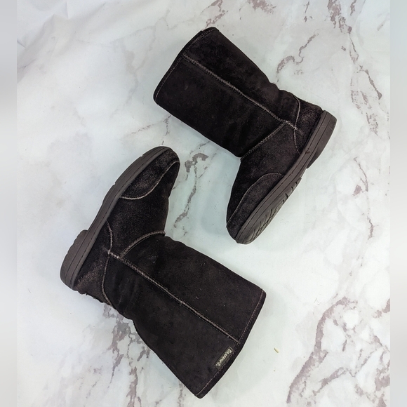 Bearpaw Boots Womens 8 Chocolate Brown Mid Calf Natural Brady - Picture 10 of 10